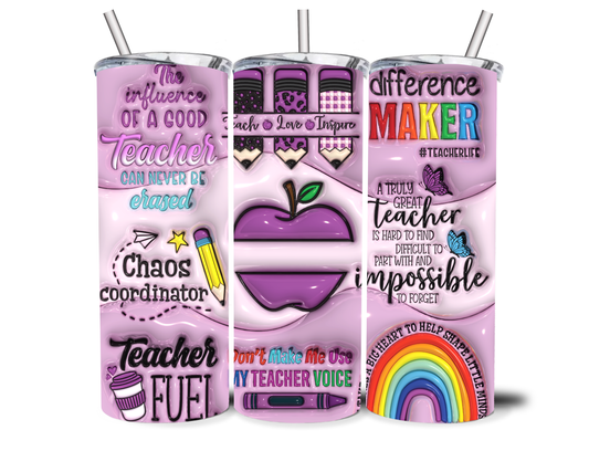 PURPLE TEACHER 20OZ INSULATED TUMBLER