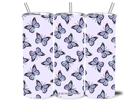 PURPLE BUTTERFLIES 20OZ INSULATED TUMBLER