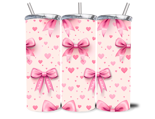 BOWS N HEARTS 20OZ INSULATED TUMBLER