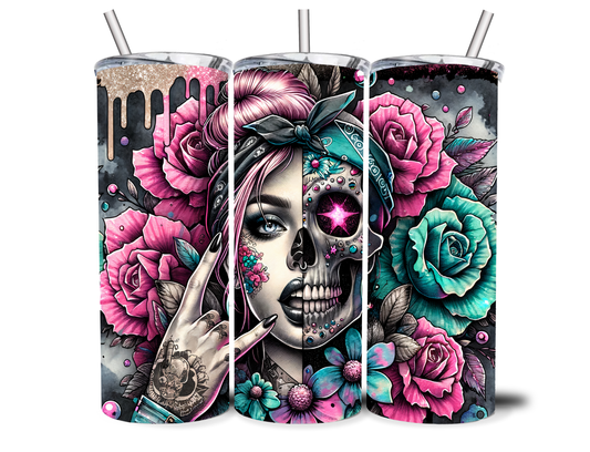 GIRL SKULL 20OZ INSULATED TUMBLER