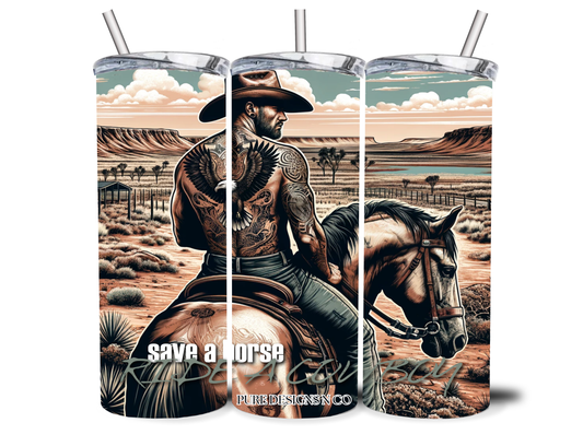 RIDE A COWBOY 20OZ INSULATED TUMBLER