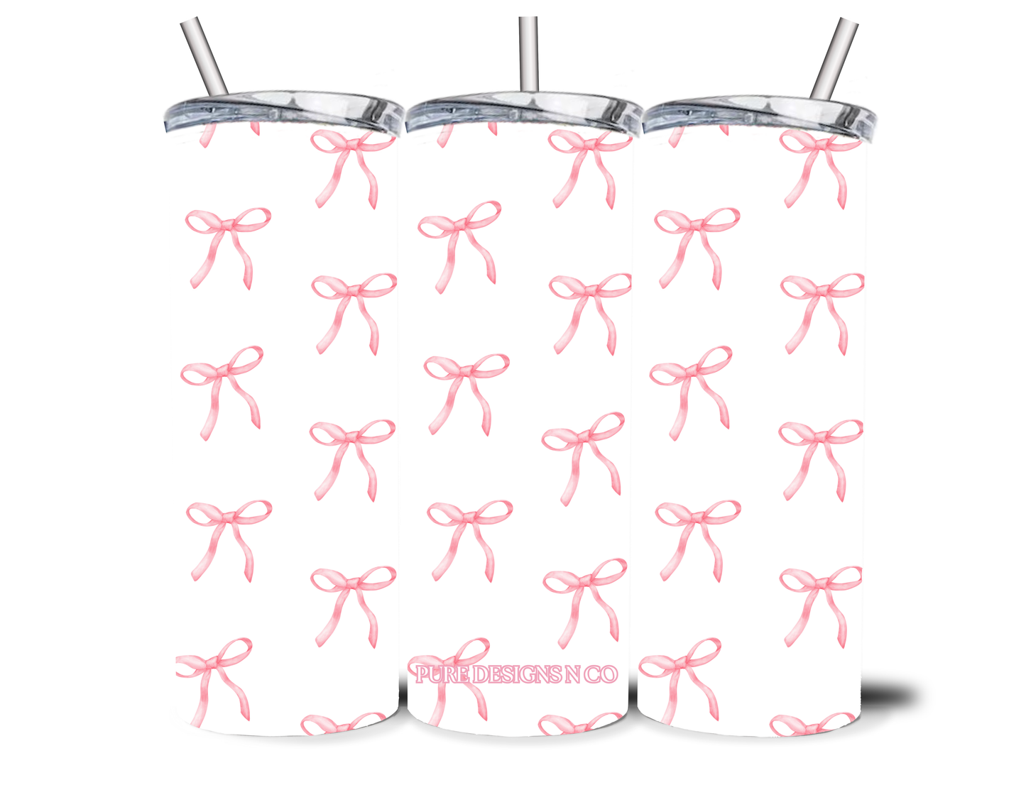 PINK BOWS 20OZ INSULATED TUMBLER